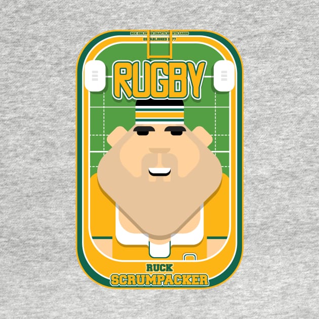 Rugby Gold and Green - Ruck Scrumpacker - Victor version by Boxedspapercrafts